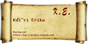 Kéri Erika névjegykártya